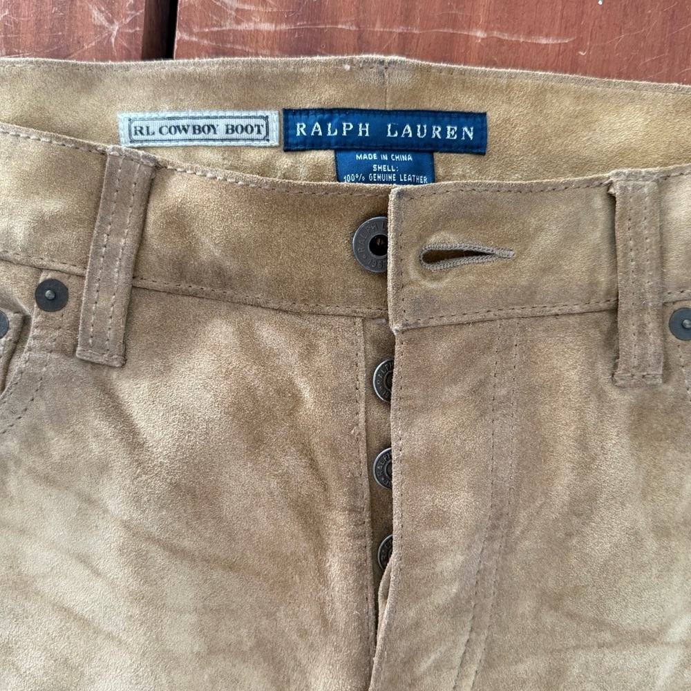 Ralph Lauren Rough Suede Pants - 29 - Picture 2 of 8